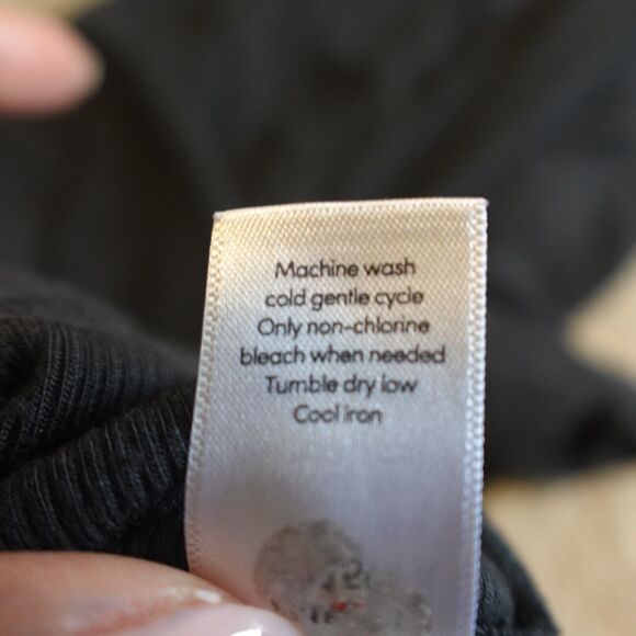 Athleta Women Small Pullover Oversize Short Sleeve Ribbed Hi Lo Hem Black - Picture 6 of 7